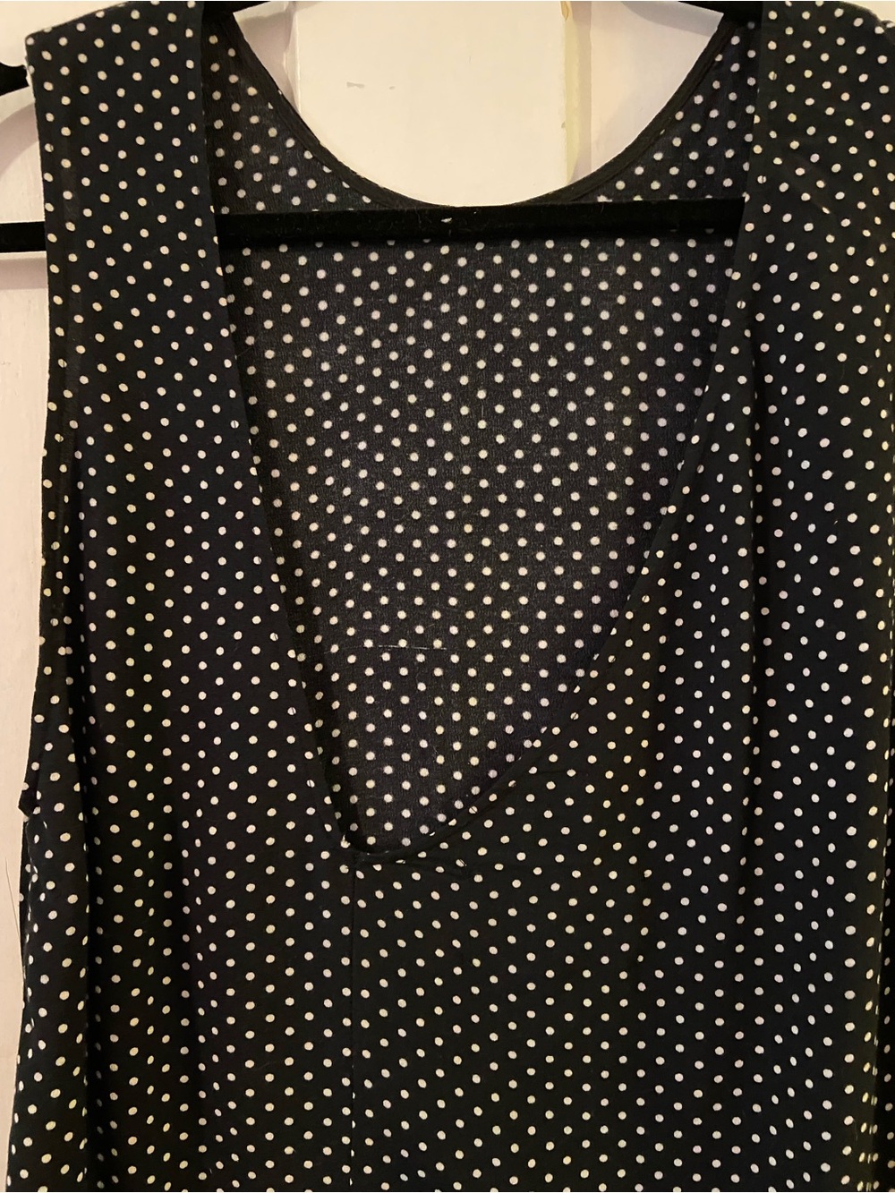 Reformation Black Mini Dress with White Polka Dots - Picture 2 of 6